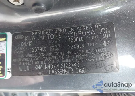 2014 Kia Cadenza Premium from USA, damaged, VIN KNALN4D77E5122780